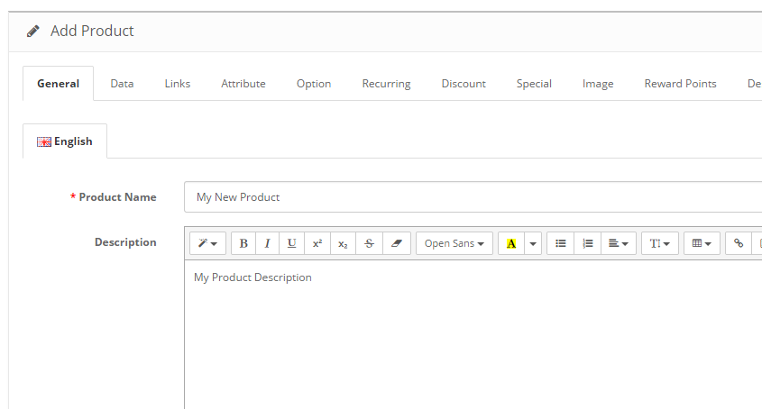 Product General Settings Cart 2